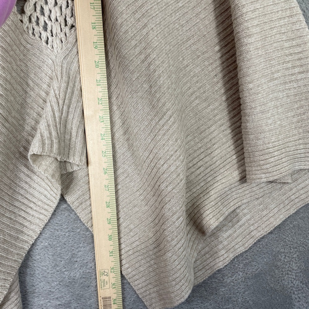 Free People Cardigan Womens One Size Beige Crochet Back Ribbed Knit Shawl Wrap - Picture 5 of 7